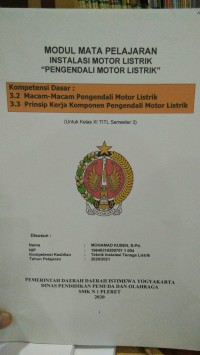 Image of Modul: Mata Pelajaran Instalasi Motor Listrik 