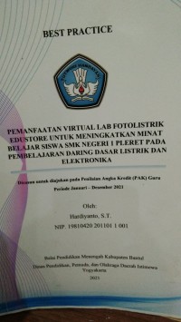 Image of Best Practice: Pemanfaatan Virtual Lab Fotolistrik Edustore untuk Meningkatkan Minat Belajar Siswa SMK Negeri 1 Pleret pada Pembalajaran Daring Dasar Listrik dan Elektronika