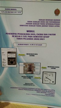 Image of Modul: Penerapan Pengukuran Daya, Energi dan Faktor di Kelas X TJTL Semester Genap Tahun Pelajaran 2020/2021