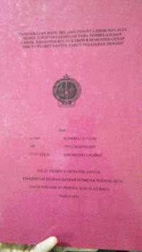 Image of Penelitian Tindakan Kelas: Peningkatan Hasil Belajar Peserta Didik melalui Model Discovery Learning pada Pembelajaran Gerak Harmonika Kelas XTBSM B Semester Genap SMK N 1 Pleret Bantul TP 2018/2019